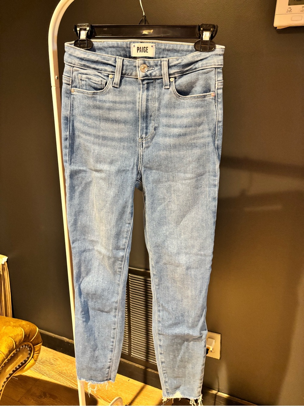 PAIGE Light Wash Cropped Skinny Jeans